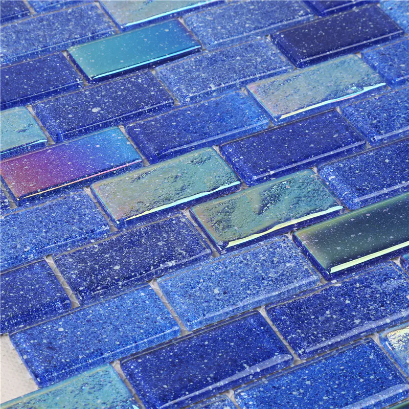 Ideal Outdoor Ocean Blue Iridescent Swimming Pool Mosaic Tiles HXK02-B