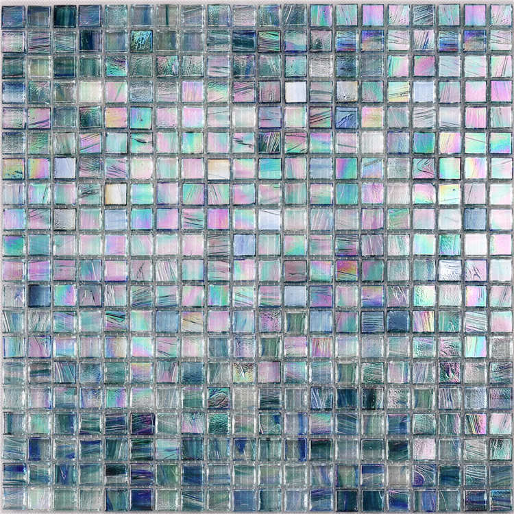 Iridescent Blue Glass Mosaic Tiles for Swimming Pools Fountain Spa NF763