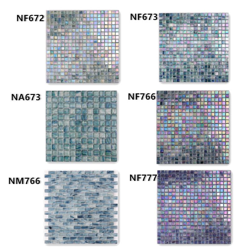 product-Heng Xing-Iridescent Blue Glass Mosaic Tiles for Swimming Pools Fountain Spa NF763-img