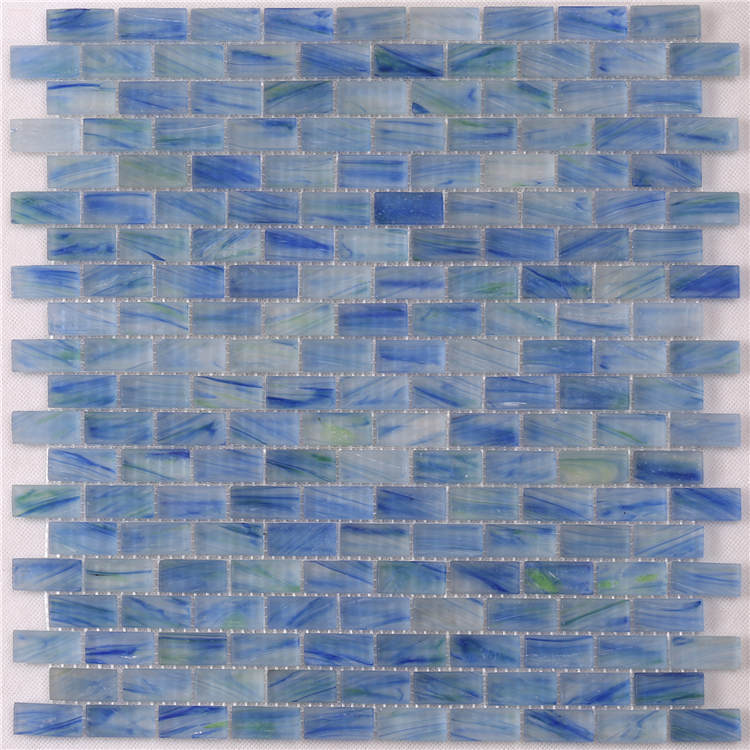 Luxury Blue Glass Mosaic Pool Tiles Sheets for Swimming Pool NM765