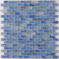 Luxury Blue Glass Mosaic Pool Tiles Sheets for Swimming Pool NM765