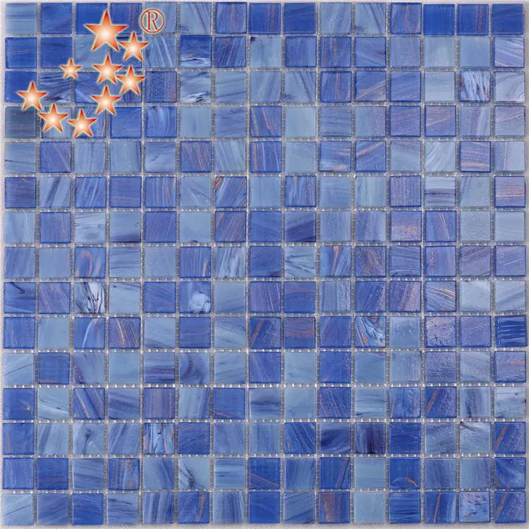 Custom aqua blue mosaics hand company for fountain