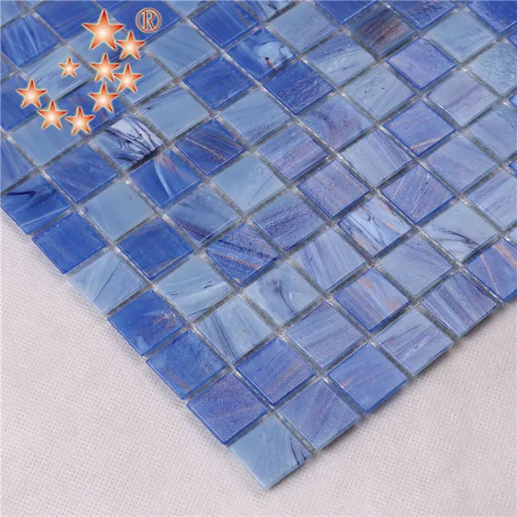 Custom aqua blue mosaics hand company for fountain