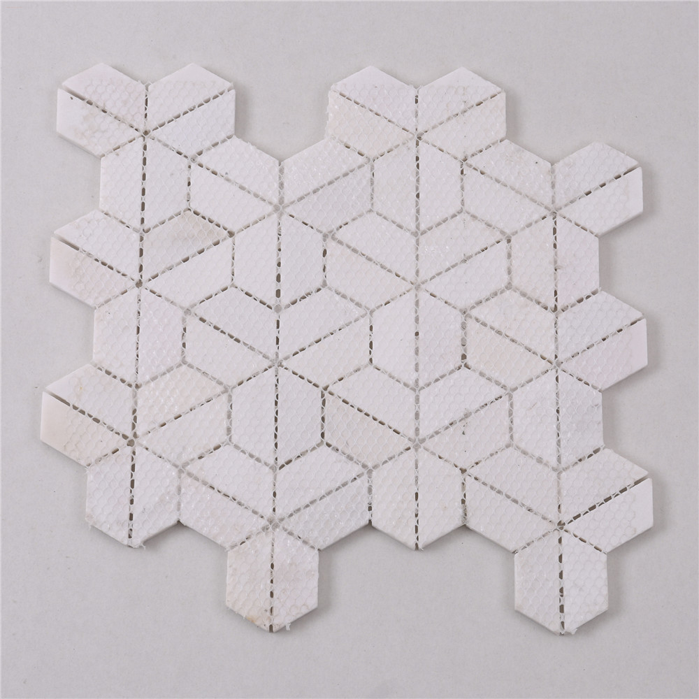 HTA5 Basket Italian White Stone Marble Mosaic Flooring Tile