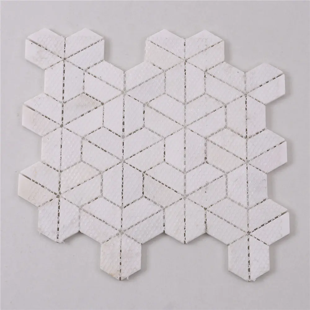 HTA5 Basket Italian White Stone Marble Mosaic Flooring Tile