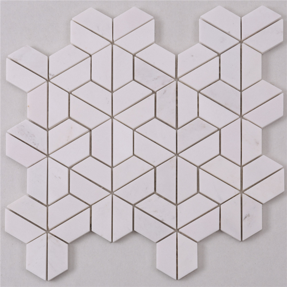 HTA5 Basket Italian White Stone Marble Mosaic Flooring Tile