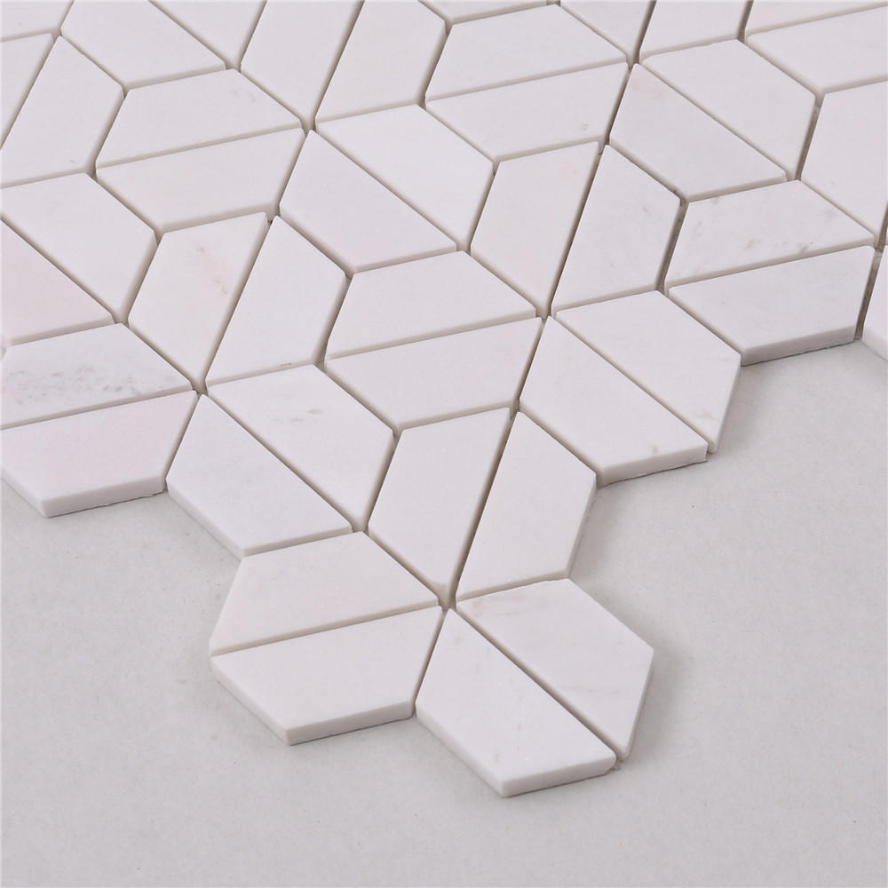 HTA5 Basket Italian White Stone Marble Mosaic Flooring Tile