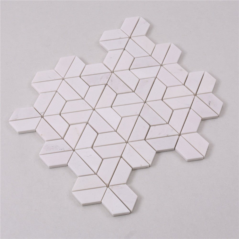 HTA5 Basket Italian White Stone Marble Mosaic Flooring Tile