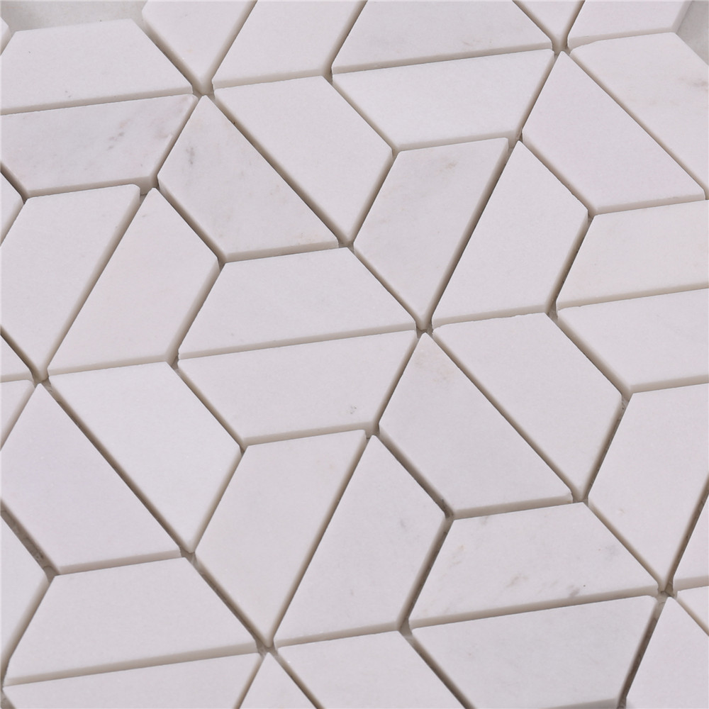 HTA5 Basket Italian White Stone Marble Mosaic Flooring Tile