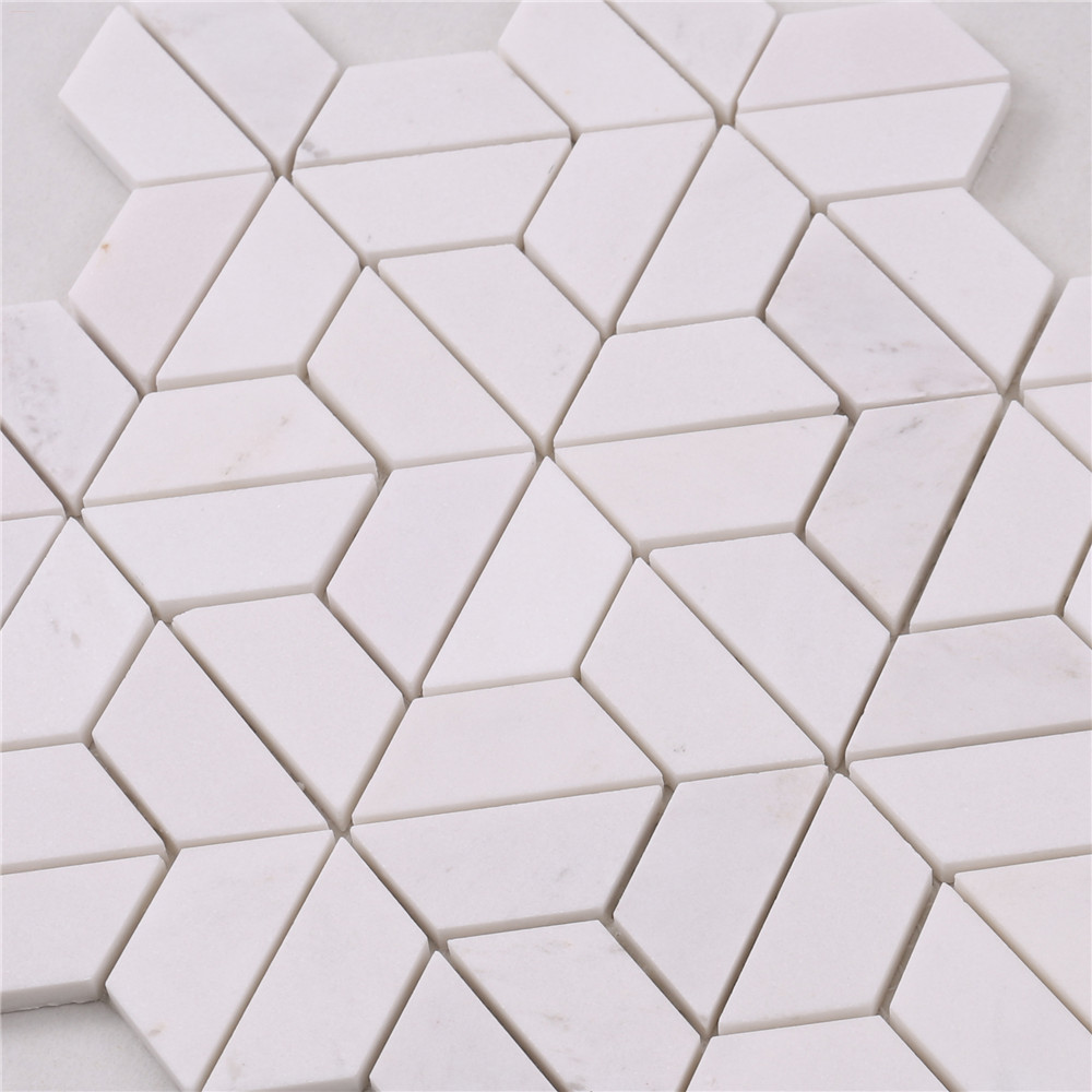 HTA5 Basket Italian White Stone Marble Mosaic Flooring Tile