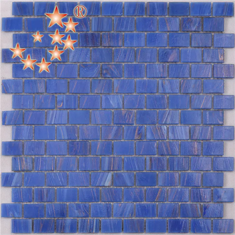 Ocean Blue Interlocking Glass Crystal Mosaic Bathroom Tiles NE742