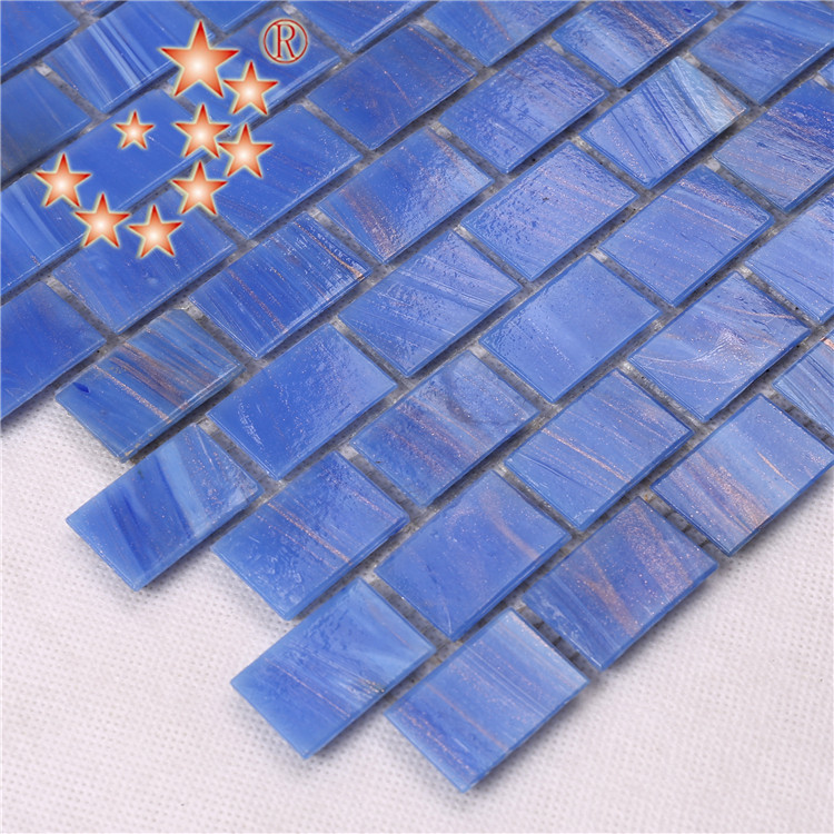 Ocean Blue Interlocking Glass Crystal Mosaic Bathroom Tiles NE742