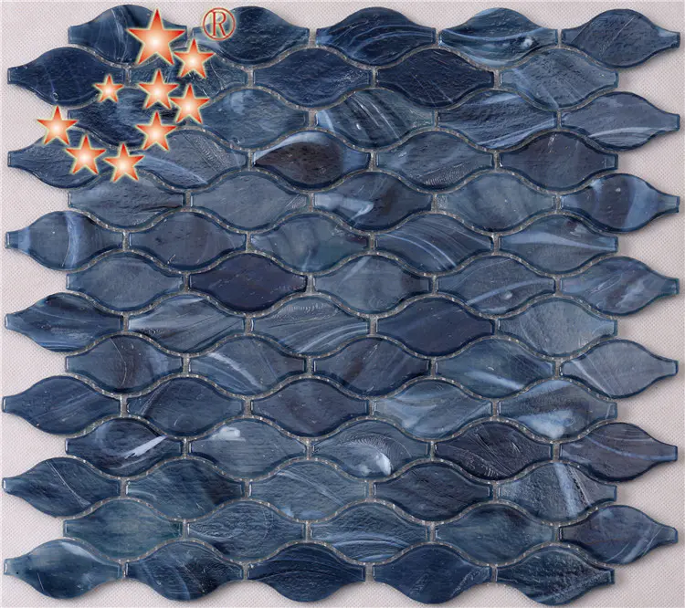 Azure Blue Latern Shaped Mosaic Wall Tiles Ideal for Bathroom K792-1