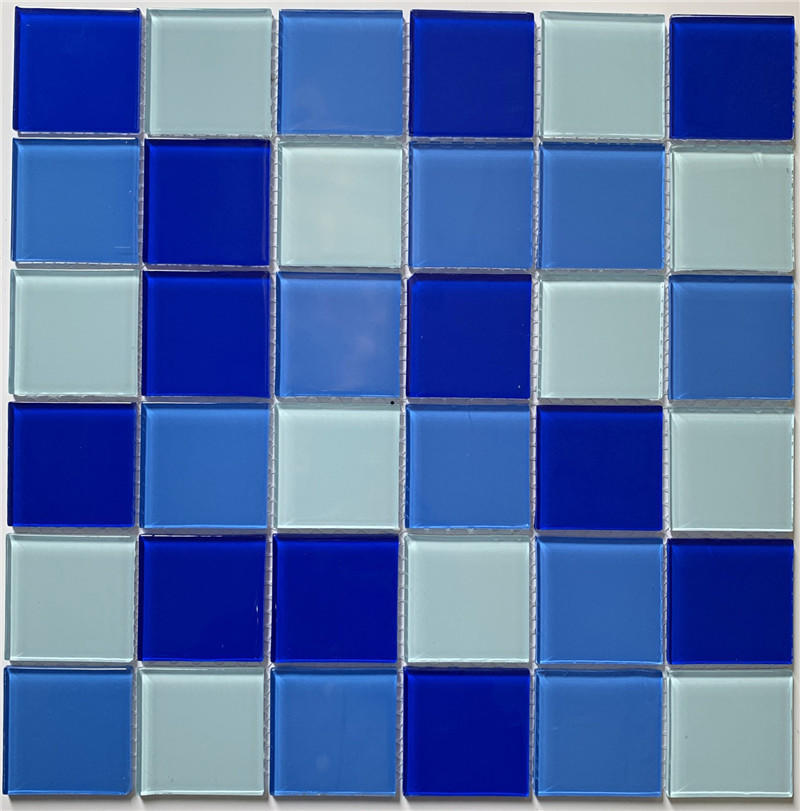 Popular Blue Glass Pool Mosaic Swimming Pools Tiles HSL0286