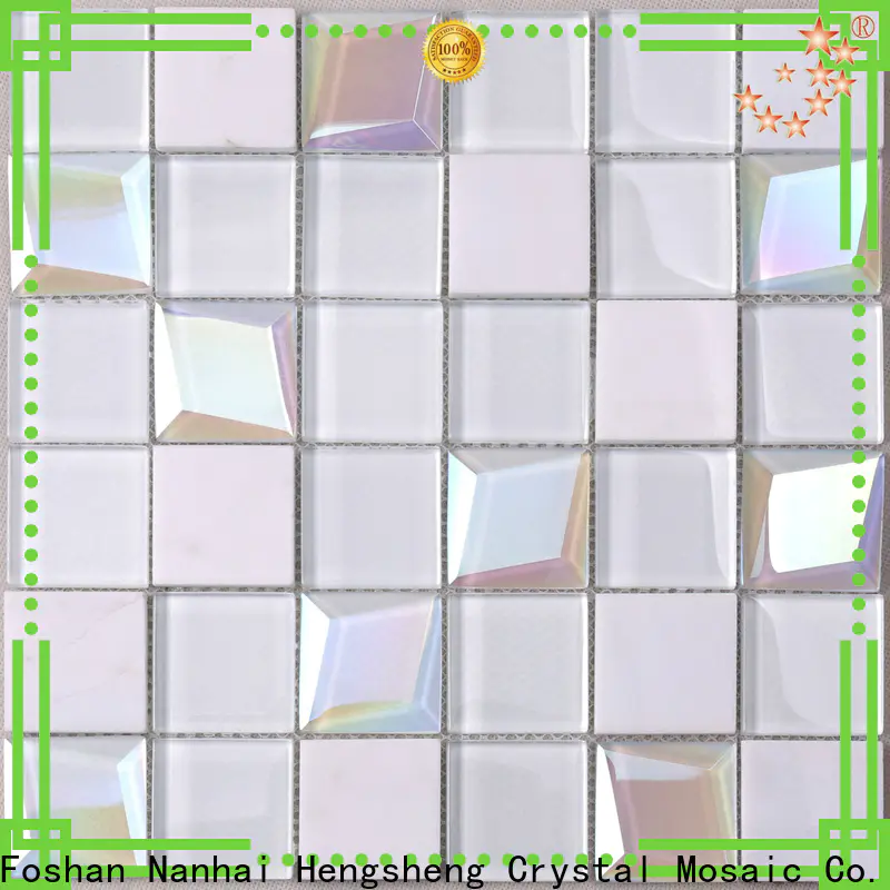 Heng Xing Best 1x1 glass tile sheets factory price for kitchen
