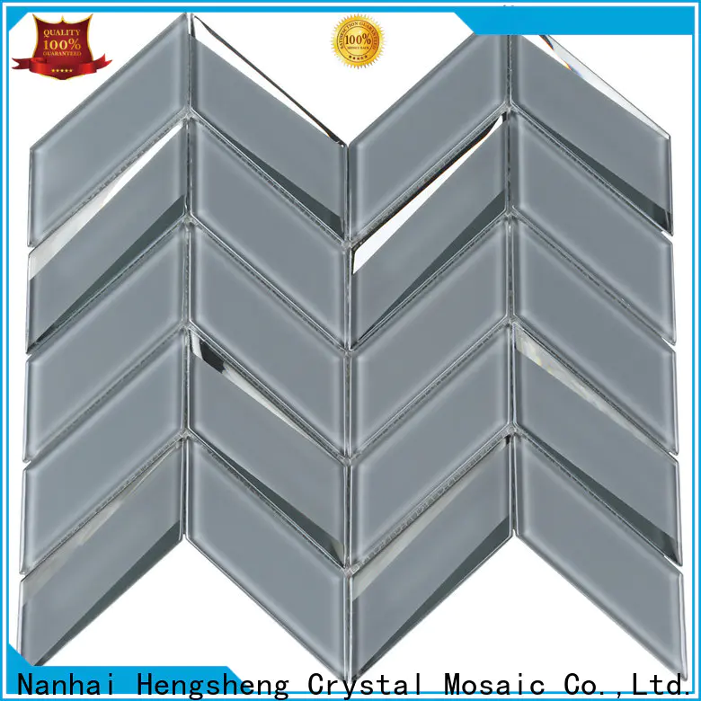 Heng Xing Wholesale blue iridescent glass tile factory price for hotel