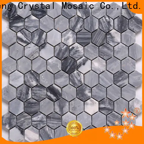 Heng Xing white marble mosaic tile backsplash manufacturers for hotel
