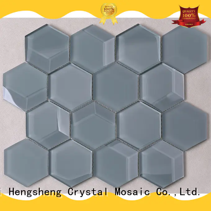3D Bevel Hexagon Decorative Glass Mosaic Tile