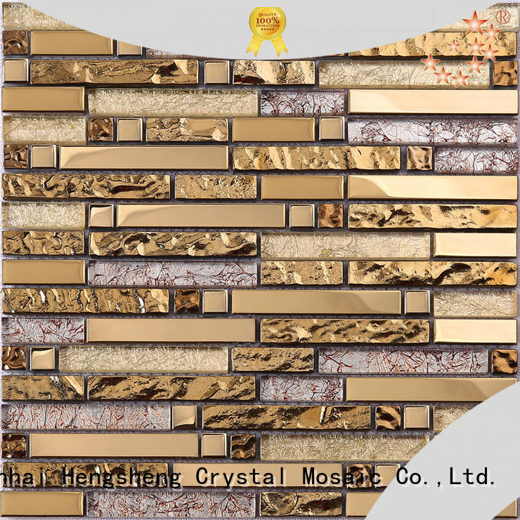 Heng Xing crystal black glass tile backsplash factory for living room