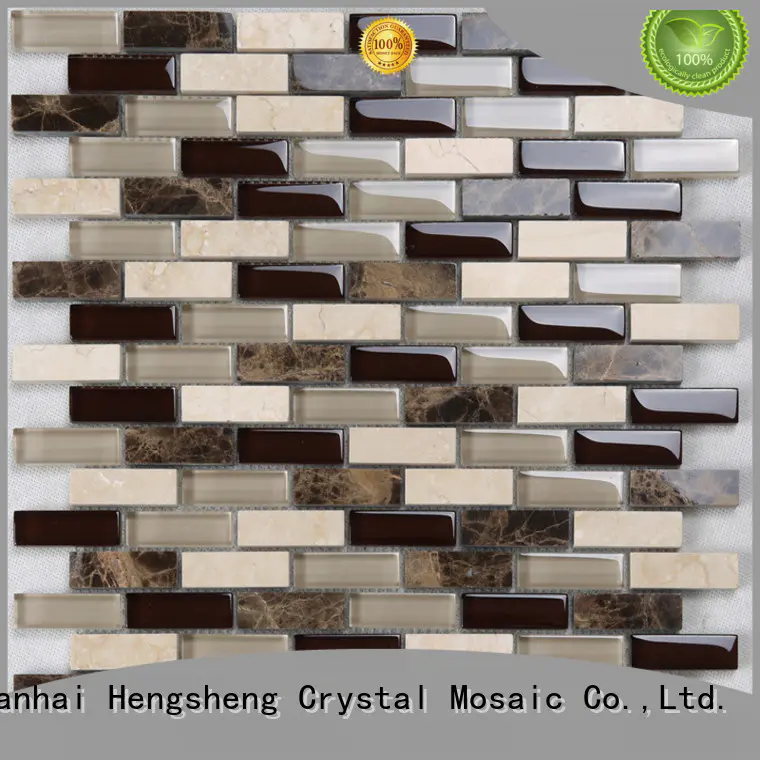 Heng Xing New light grey glass tile backsplash for business for villa