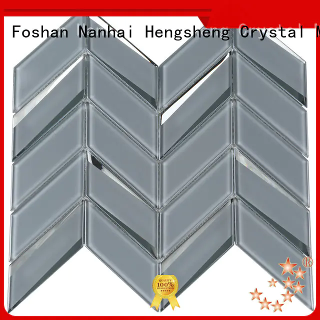 Heng Xing square glass mosaic tile backsplash trapezoid for kitchen