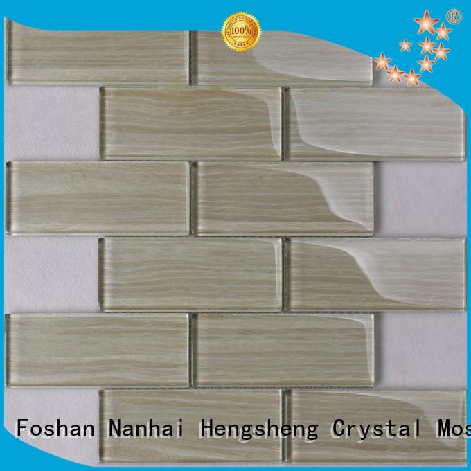 Heng Xing rose glass subway tile backsplash factory price for living room
