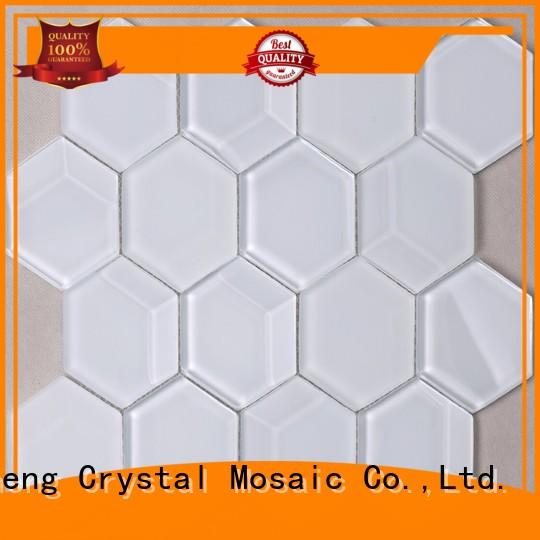 trapezoid metallic glass tile hmb23 for living room Heng Xing