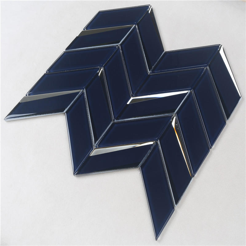 beveled metallic glass tile hexagon supplier for living room-2