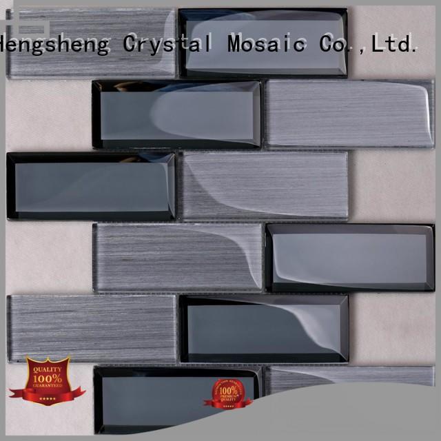 beige glass metal mosaic tile supplier for hotel Heng Xing