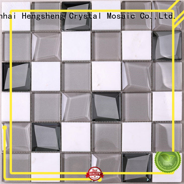 Heng Xing stone metallic glass tile personalized for living room