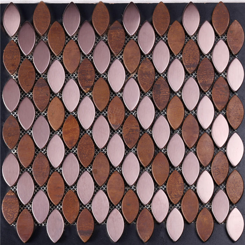 Heng Xing durable metallico glass and copper chevron mosaic buy series for living room-1