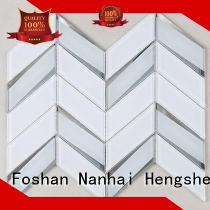 beige metallic glass tile supplier for living room Heng Xing