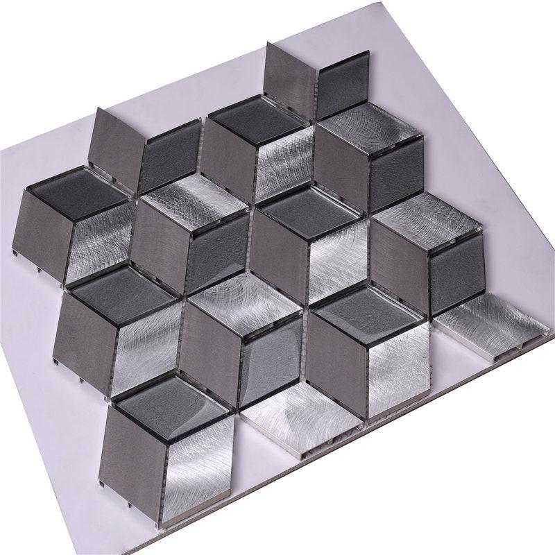 Heng Xing grey glass mosaic tiles customized for villa-3