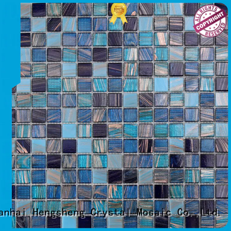 Heng Xing na673 iridescent glass mosaic tile manufacturers for bathroom